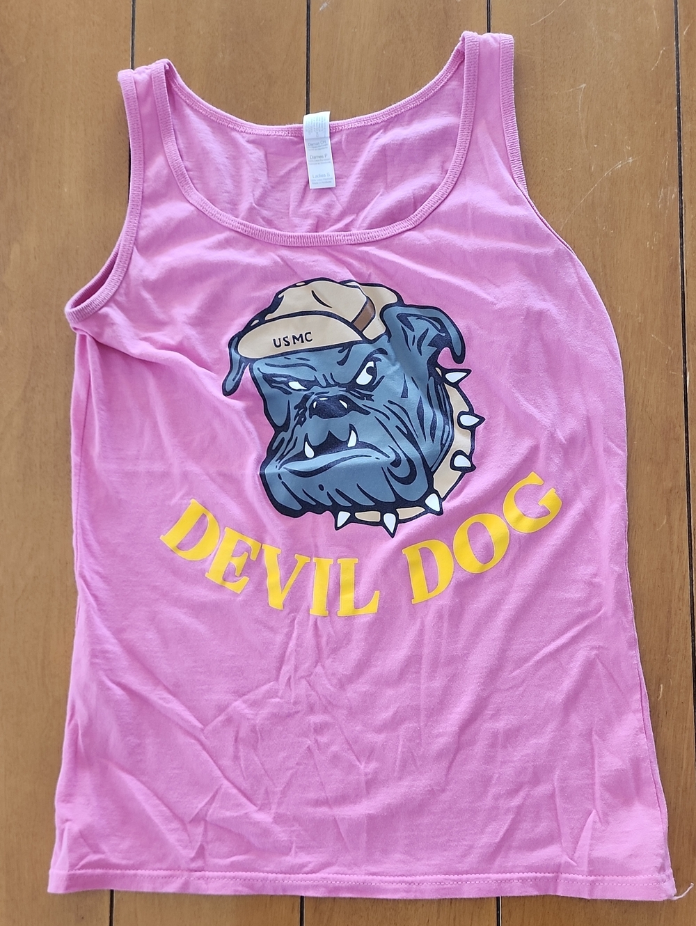 Gildan Pink Devil Dog Tank Top with Graphic